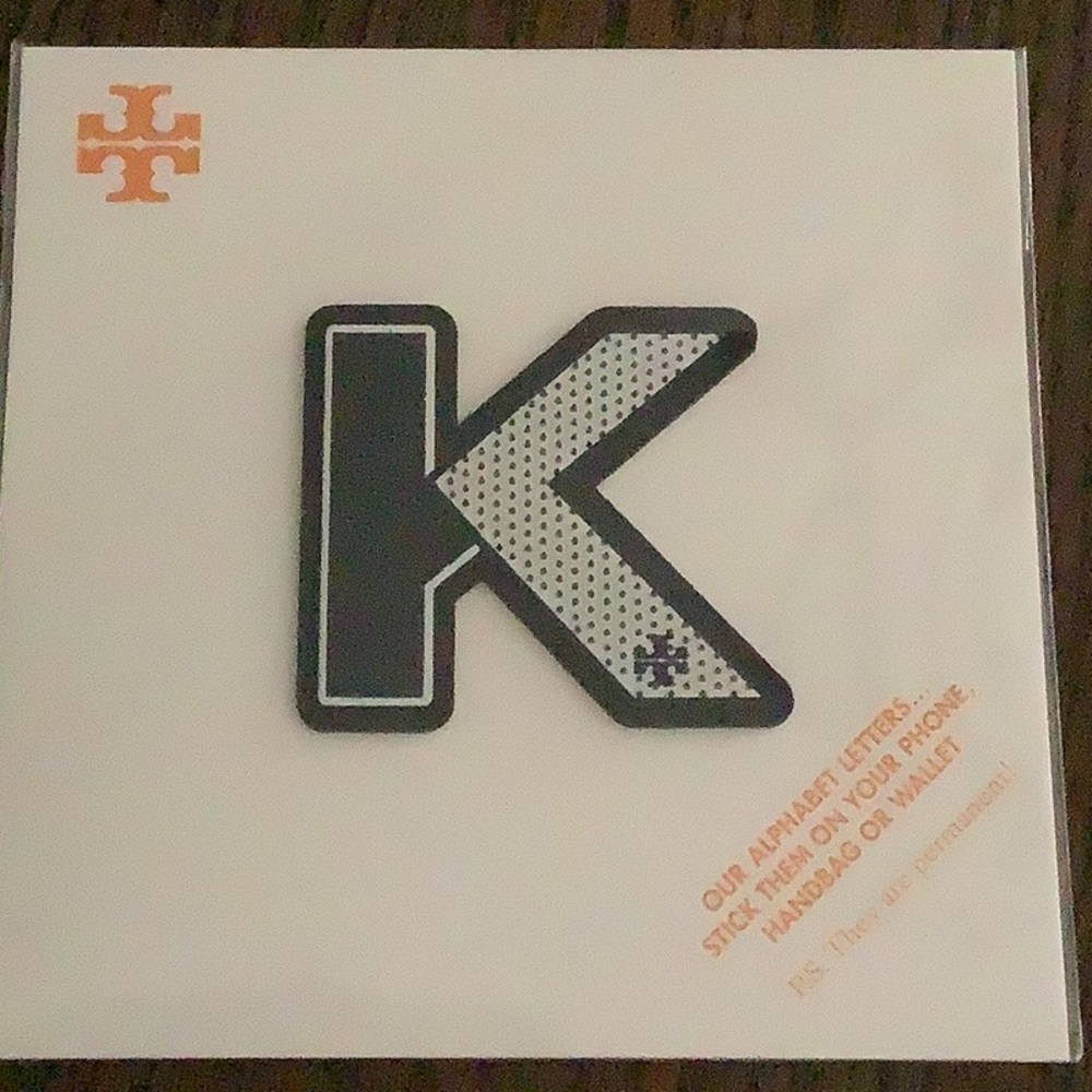 Tory Burch Black and White Letter K patch
